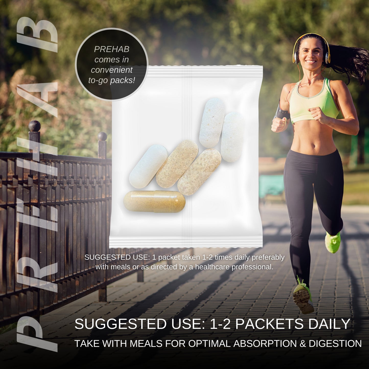 PREHAB Tendon + Ligament + Total Joint Support | Joint Supplement for Athletes | 40 Ingredient Super Complex | Glucosamine Chondroitin MSM Turmeric Boswellia | Premium Tendon Ligament Joint Supplement