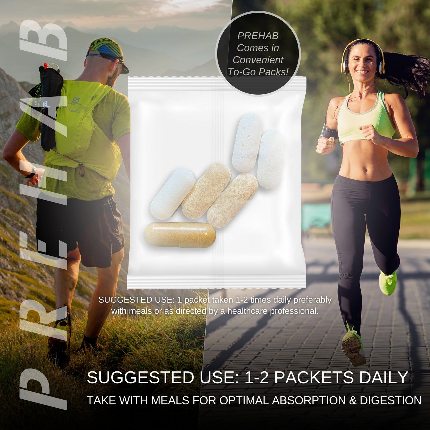 PREHAB Tendon + Ligament + Total Joint Support | Joint Supplement for Athletes | 40 Ingredient Super Complex | Glucosamine Chondroitin MSM Turmeric Boswellia | Premium Tendon Ligament Joint Supplement